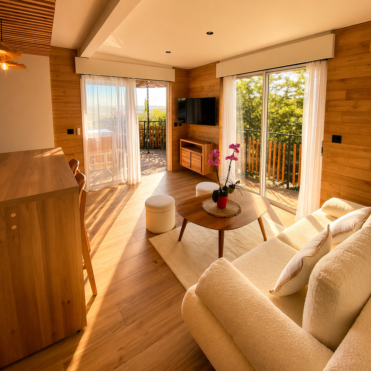 Cottage La Falaise — jacuzzi privatif, vue étang de Bages, Narbonne